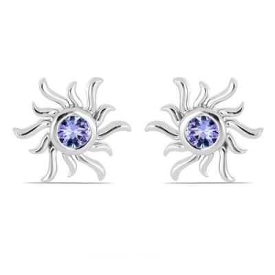 BUY 925 SILVER TANZANITE GEMSTONE EARRINGS
